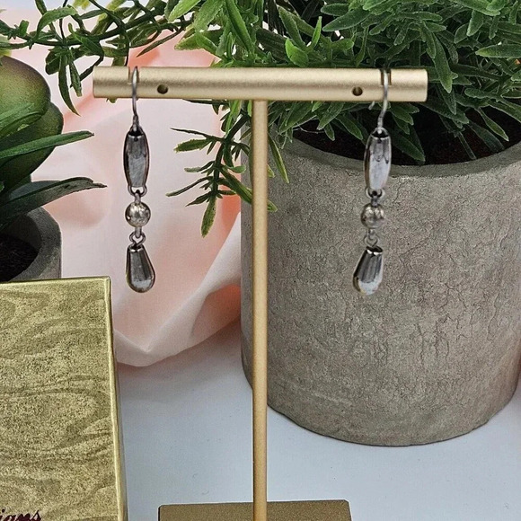 Premier Designs Vintage Gunmetal Beads‎ Dangle Hook Earrings - Picture 4 of 5